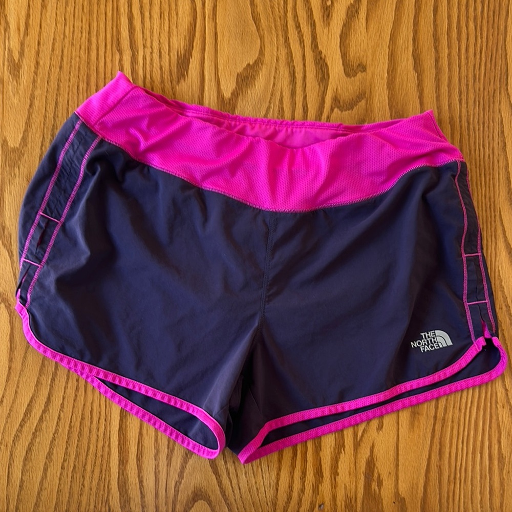 The North Face Women's Pink and Black Shorts